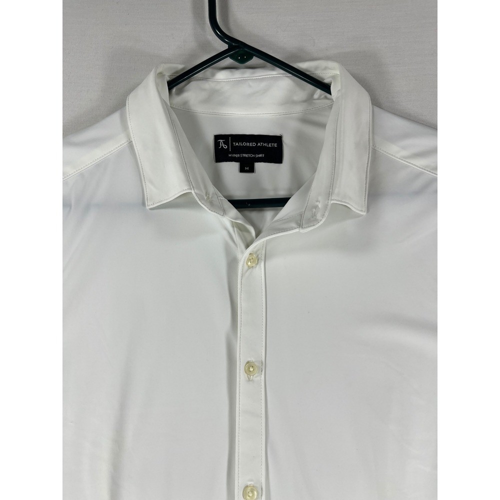 Tailored Athlete Hyper Stretch Shirt Mens Medium White Muscle Fit Button Down